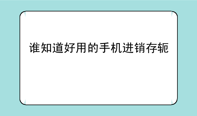 谁知道好用的手机进销存软件