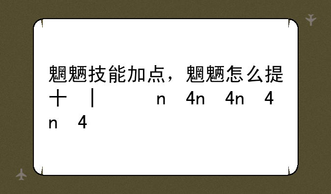 魍魉技能加点，魍魉怎么提升大功